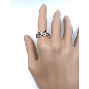 New Size 8 Adjustable Butterfly Ring Stainless Steel